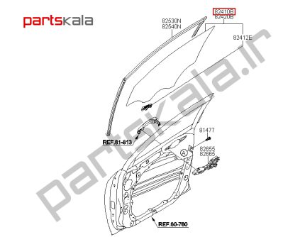 شیشه‌درب عقب راست سوناتاYF H-83420-3S000